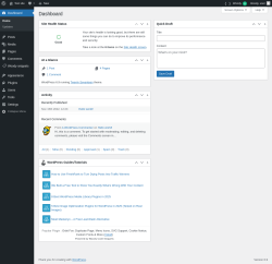 Page screenshot: Dashboard &lsaquo; Test site &mdash; WordPress