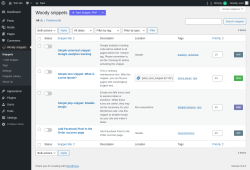 Page screenshot: Woody snippets