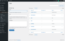 Page screenshot: Woody snippets &rarr; Tags