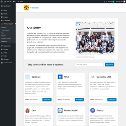 Page screenshot: Woody snippets &rarr; About Us