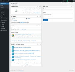Page screenshot: Dashboard &lsaquo; Test site &mdash; WordPress