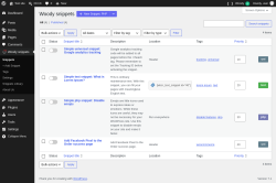 Page screenshot: Woody snippets