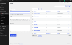 Page screenshot: Woody snippets &rarr; Tags
