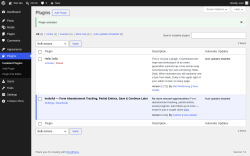 Page screenshot: Plugins &lsaquo; Test site &mdash; WordPress