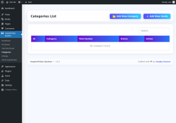 Page screenshot: InspirePulse Quotes &rarr; Categories