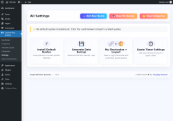 Page screenshot: InspirePulse Quotes &rarr; Settings