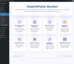 Page screenshot: InspirePulse Quotes &rarr; About InspirePulse