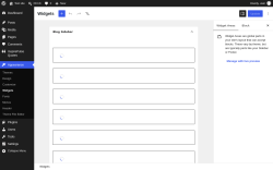 Page screenshot: Widgets &lsaquo; Test site &mdash; WordPress