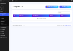 Page screenshot: InspirePulse Quotes &rarr; Categories