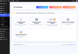 Page screenshot: InspirePulse Quotes &rarr; Settings
