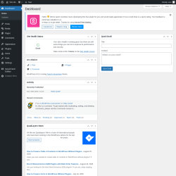 Page screenshot: Dashboard ‹ Test site — WordPress