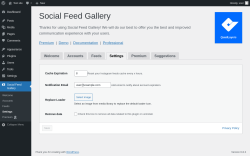 Page screenshot: Social Feed Gallery → Settings