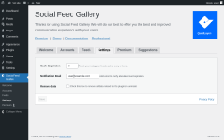 Page screenshot: Social Feed Gallery &rarr; Settings