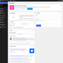 Page screenshot: Dashboard &lsaquo; Test site &mdash; WordPress