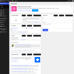 Page screenshot: Dashboard &lsaquo; Test site &mdash; WordPress