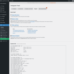 Page screenshot: Instagram Feed &rarr; Support