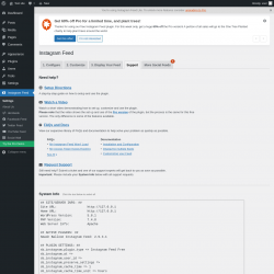 Page screenshot: Instagram Feed &rarr; Support