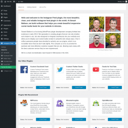 Page screenshot: Instagram Feed &rarr; About Us