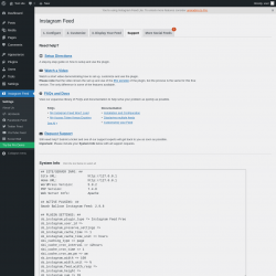 Page screenshot: Instagram Feed &rarr; Support