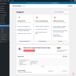 Page screenshot: Instagram Feed &rarr; Support