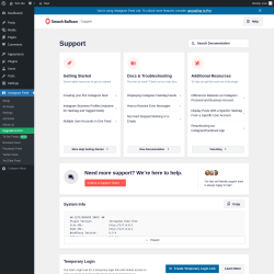Page screenshot: Instagram Feed &rarr; Support