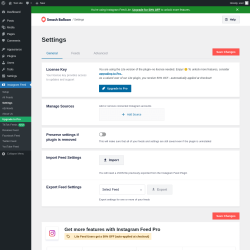 Page screenshot: Instagram Feed &rarr; Settings 