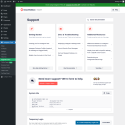 Page screenshot: Instagram Feed &rarr; Support