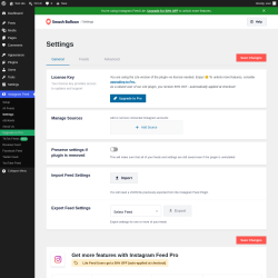 Page screenshot: Instagram Feed &rarr; Settings 
