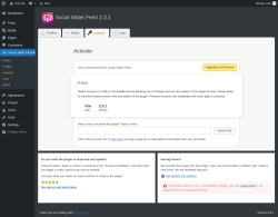 Page screenshot: Social Slider Feed → License