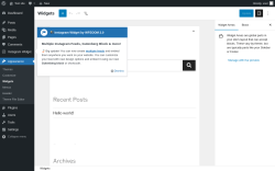 Page screenshot: Widgets &lsaquo; Test site &mdash; WordPress