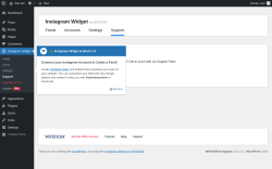 Page screenshot: Instagram Widget &rarr; Support