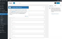 Page screenshot: Widgets ‹ Test site — WordPress