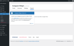 Page screenshot: Instagram Widget &rarr; Support