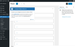 Page screenshot: Widgets &lsaquo; Test site &mdash; WordPress