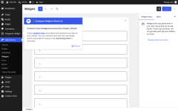 Page screenshot: Widgets &lsaquo; Test site &mdash; WordPress