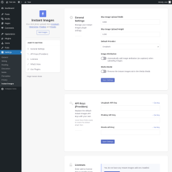 Page screenshot: Settings &rarr; Instant Images