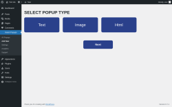 Page screenshot: Insant Popups &rarr; Add New