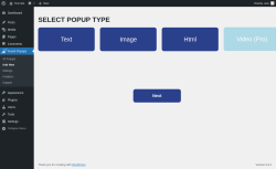 Page screenshot: Insant Popups &rarr; Add New