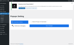 Page screenshot: Insant Popups &rarr; Settings