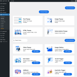 Page screenshot: Instant Popups &rarr; Add New