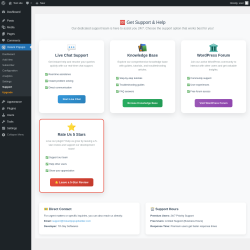Page screenshot: Instant Popups &rarr; Support