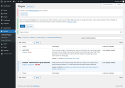 Page screenshot: Plugins ‹ Test site — WordPress