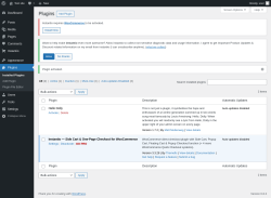 Page screenshot: Plugins ‹ Test site — WordPress