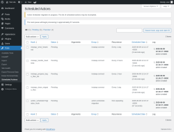Page screenshot: Tools → Scheduled Actions