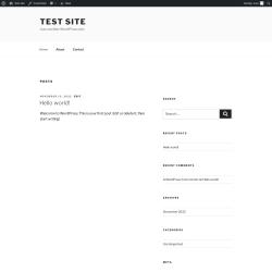 Page screenshot: Test site – Just another WordPress site