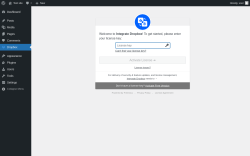 Page screenshot: Integrate Dropbox ‹ Test site — WordPress