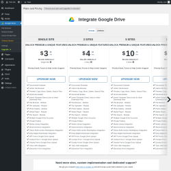 Page screenshot: Google Drive → Upgrade  ➤