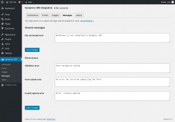 Page screenshot: Dynamics 365 → Messages