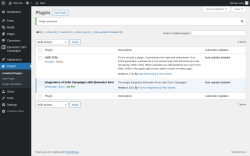 Page screenshot: Plugins ‹ Test site — WordPress