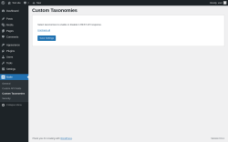 Page screenshot: Make &rarr; Custom Taxonomies